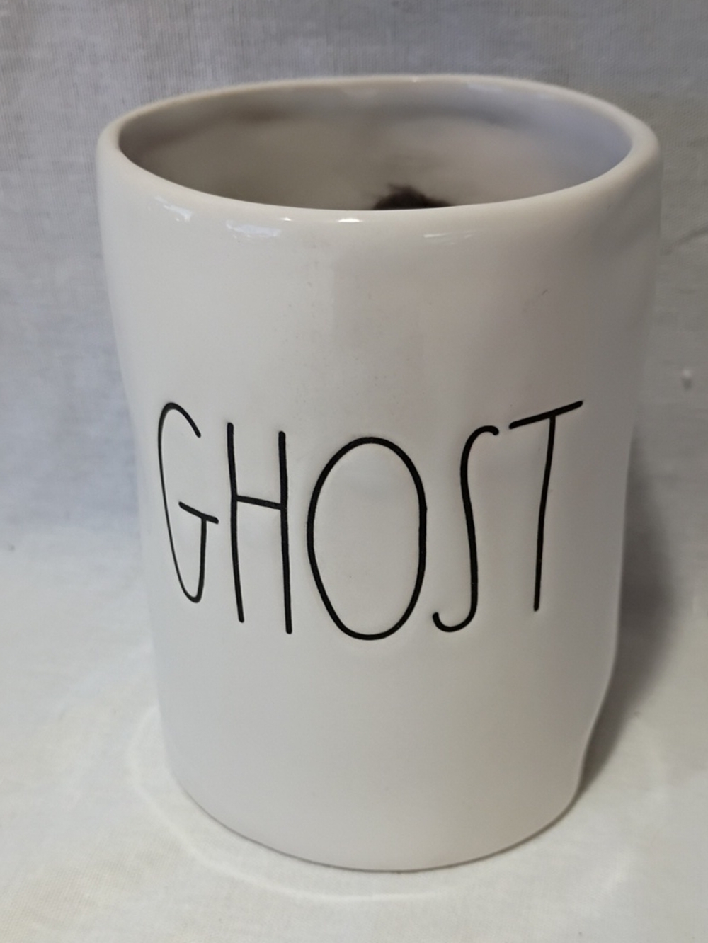 NWT Rae Dunn "Ghost" Halloween Patchouli Amber Candle White Pumpkin Scent Fall
